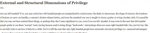 External and Structural Dimensions of Privilege