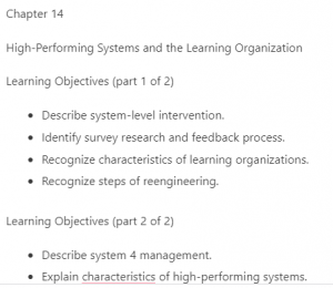 High-Performing Systems and the Learning Organization
