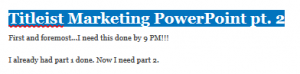 Titleist Marketing PowerPoint pt. 2