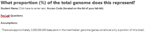 What proportion (%) of the total genome does this represent?