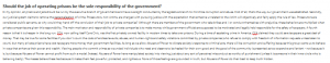 Should the job of operating prisons be the sole responsibility of the government?