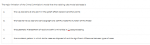 The major limitation of the Crime Commissions model that the wedding cake model addresses is