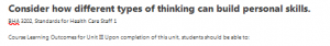 Consider how different types of thinking can build personal skills.