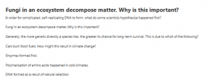 Fungi in an ecosystem decompose matter. Why is this important?