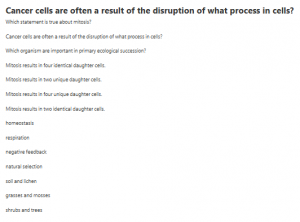 Cancer cells are often a result of the disruption of what process in cells?