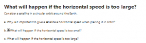 What will happen if the horizontal speed is too large?