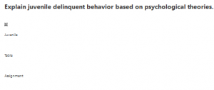 Explain juvenile delinquent behavior based on psychological theories.