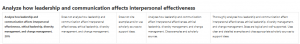 Analyze how leadership and communication affects interpersonal effectiveness