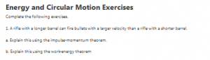 Energy and Circular Motion Exercises