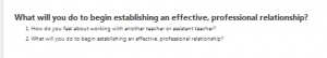 What will you do to begin establishing an effective, professional relationship?