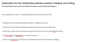 Explanation for the relationship between academic integrity and writing