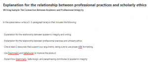 Explanation for the relationship between professional practices and scholarly ethics