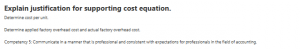 Explain justification for supporting cost equation.