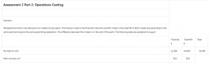 Assessment 2 Part 2: Operations Costing