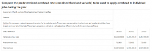 Compute the predetermined overhead rate (combined fixed and variable) to be used to apply overhead to individual jobs during the year