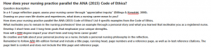 How does your nursing practice parallel the ANA (2015) Code of Ethics?