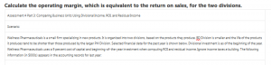 Calculate the operating margin, which is equivalent to the return on sales, for the two divisions.