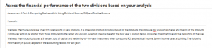 Assess the financial performance of the two divisions based on your analysis