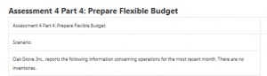 Assessment 4 Part 4: Prepare Flexible Budget