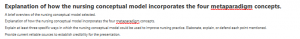 Explanation of how the nursing conceptual model incorporates the four metaparadigm concepts.