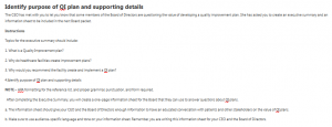 Identify purpose of QI plan and supporting details