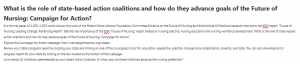 What is the role of state-based action coalitions and how do they advance goals of the Future of Nursing: Campaign for Action?