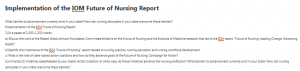 Implementation of the IOM Future of Nursing Report