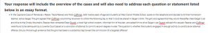 Your response will include the overview of the cases and will also need to address each question or statement listed below in an essay format.