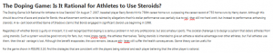 The Doping Game: Is It Rational for Athletes to Use Steroids?