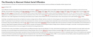 The Diversity in Aberrant Violent Serial Offenders