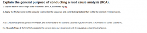 Explain each of the six steps used to conduct an RCA, as defined by IHI.