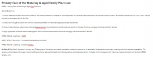 Primary Care of the Maturing & Aged Family Practicum