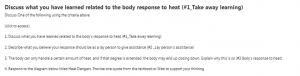 Discuss what you have learned related to the body response to heat (#1_Take away learning)