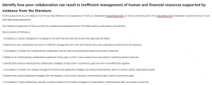 Identify how poor collaboration can result in inefficient management of human and financial resources supported by evidence from the literature.