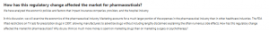 How has this regulatory change affected the market for pharmaceuticals?
