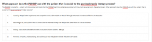 What approach does the PMHNP use with the patient that is crucial to the psychodynamic therapy process?