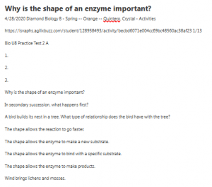 Why is the shape of an enzyme important?