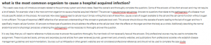 what is the most common organism to cause a hospital acquired infection?