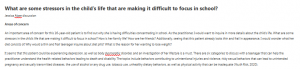 What are some stressors in the child’s life that are making it difficult to focus in school?