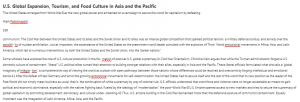 U.S. Global Expansion, Tourism, and Food Culture in Asia and the Pacific