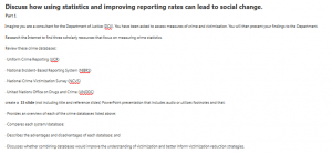 Discuss how using statistics and improving reporting rates can lead to social change.