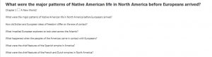 What were the major patterns of Native American life in North America before Europeans arrived?