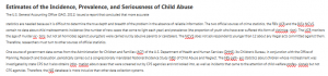 Estimates of the Incidence, Prevalence, and Seriousness of Child Abuse