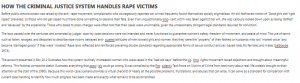 HOW THE CRIMINAL JUSTICE SYSTEM HANDLES RAPE VICTIMS