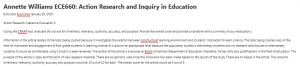Annette Williams ECE660: Action Research and Inquiry in Education