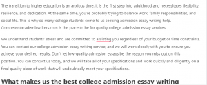 College admission essay services