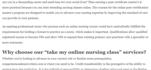 online nursing class