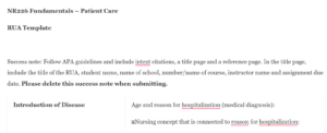 NR226 Fundamentals – Patient Care