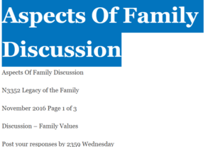Aspects Of Family Discussion