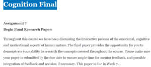 Cognition Final